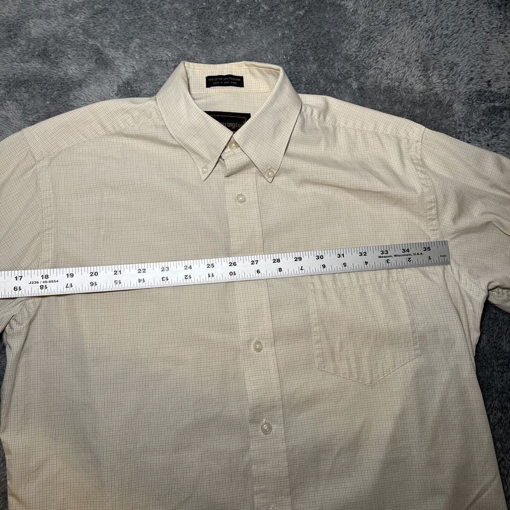 Barrington Mens Shirt Size 15.5 (32/33) Button Up Long Sleeve White Brown Shirt - Picture 5 of 16